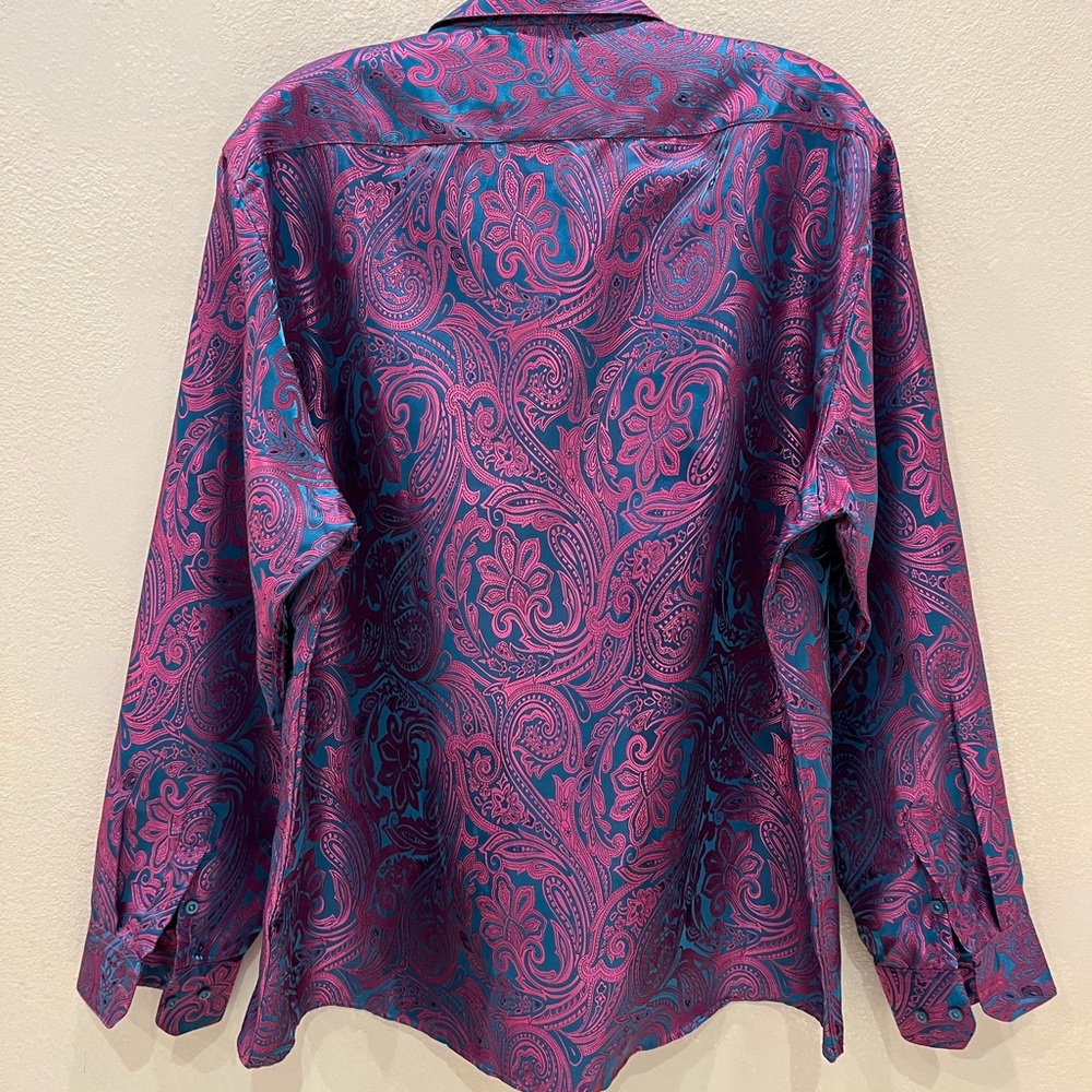 Mens Barry Wang paisley shirt size 2XL NWT - Picture 3 of 3